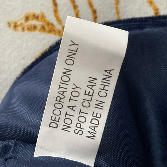 Midnight Blue Velveteen Christmas Hanging Stocking with Gold Sequined Snowflakes - Picture 8 of 9